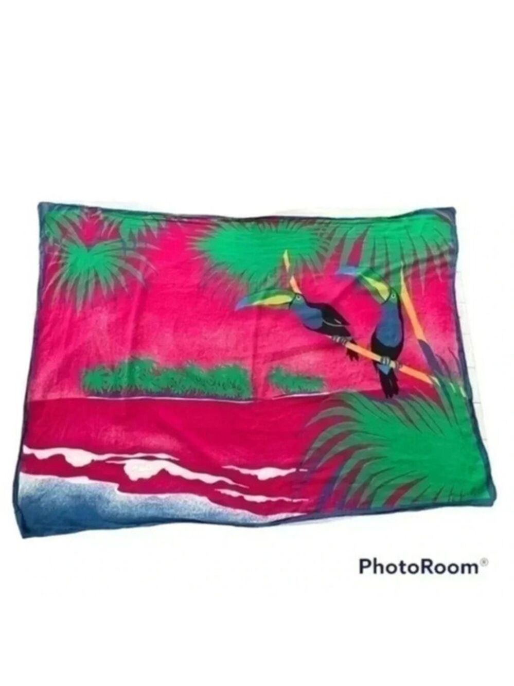 Jacques Rollet toucans Sarong Wrap tropical paradise Vintage - Picture 1 of 6